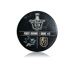 Vegas Golden Knights Game Used Warm Up Puck vs Sj Sharks Game 2 Playoffs 4/12/19 - £224.18 GBP