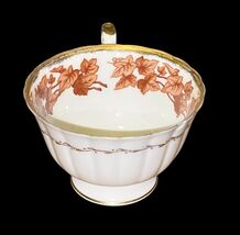Vintage Gold Gilded Porcelain Cup with Autumn Leaf Design, 2.5" Tall image 2