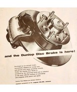 1957 Dunlop Tires Disc Brakes Import Advertisement Autocar Automobilia D... - $42.01 CAD