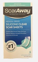 ScarAway Medical-Grade Silicone Clear Scar Sheets (6 Sheets) 1.5&quot; x 3&quot; - £16.02 GBP