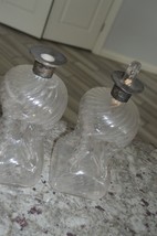 Pair of Pinched Glass Bottles with Lids, late 19th Century, unusual, unm... - £23.53 GBP