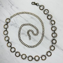 Silver and Gold Tone Hoop Metal Chain Link Belt OS One Size - $16.82