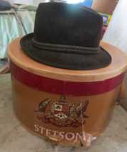 Vintage Stetson Royal Deluxe Men&#39;s Felt Velvet Hat Black 6 7/8 - $76.05 CAD