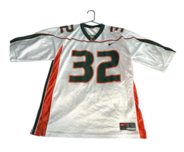 Vtg Nike Miami Hurricanes Authentic Jersey Edgerrin James L #32 White Or... - €73,42 EUR