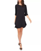 MSK Petite Pleated-Trim Shift Dress Black Size 8P $79 - $38.61