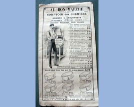 1912 Antique Men&#39;s French Fashion Catalog W Fabric Au Bon Marche Paris Shirts - £54.49 GBP