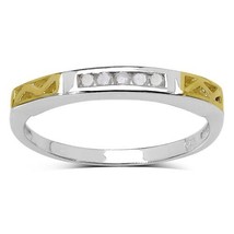 14K Gold Over Sterling Silver Two Tone Diamond Accent Size 6,7,8,9 - $249.99