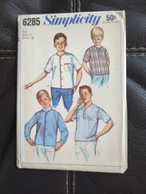 Sports Shirt Jacket Boys Size 10 Simplicity 6285 Sewing Pattern Button Simple UC - £9.86 GBP