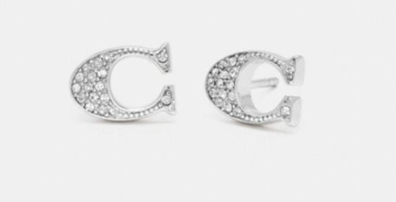 Genuine Coach Signature Gold or Silver Plated Stud Earrings - $39.99