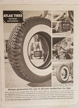 Vintage Snow Tire Advertisement Atlas Tires and Batteries 1956 Original - £4.65 GBP