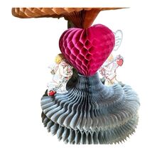 Antique Honeycomb Valentine Victorian Stand-Up Round Cupids Pink Blue Or... - $22.00