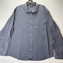 Untuckit Shirt Mens XXL Blue Button Up Wrinkle Free Long Sleeve Cotton P... - £18.08 GBP