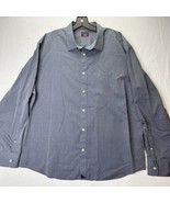 Untuckit Shirt Mens XXL Blue Button Up Wrinkle Free Long Sleeve Cotton P... - £18.03 GBP