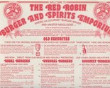 The Red Robin Burger And Spirits Emporium Menu 1980 Colorado  - $47.52
