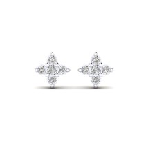 14K Yellow Gold Plated 1 Ct Round Cut Moissanite Kite Cluster Mini Stud Earrings - £109.95 GBP