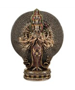 Avalokitesvara Statue 12&quot; Many Arm Kwan Yin Buddhist Icon Bronze Resin G... - €83,96 EUR