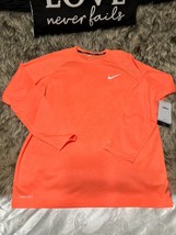 Nike Swim Mens Bright Orange Mango Dri-Fit UPF 40+ Long Sleeve Gym Shirt Med - £32.07 GBP