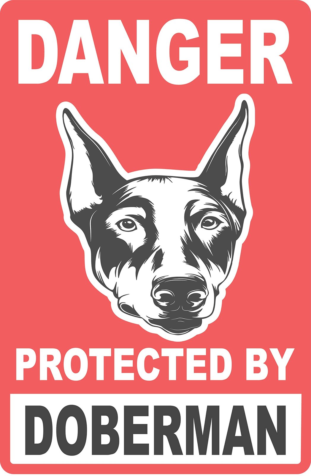 AnyStickerYouWant - DANGER Protected by Irritable Doberman Aluminum Sign... - $9.99
