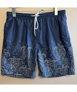 Kirkland Men&#39;s Elastic Waistband Mesh Lined Swim Shorts Sea Turtle Patte... - $20.48 CAD