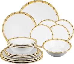 16-Piece Tropical Decor Melamine Dinnerware Set, Service for 4. - $70.08