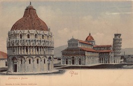 Pisa Italia ~Battistero~ 1900s Colorato Foto Cartolina - £7.58 GBP