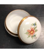 C Stewart ‘82 Vtg Giraud Limoges France floral porcelain 4” trinket box - $92.36 CAD