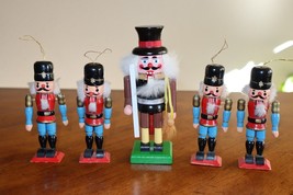 Vintage Nutcracker Toy Soldier Lot 4x Christmas Ornament + Chimney Sweep Figure - $12.95