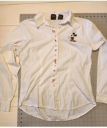 Vtg Disney Women&#39;s Shirt L Embroidered Mickey Mouse Buttondown Long Sleeve - $39.99