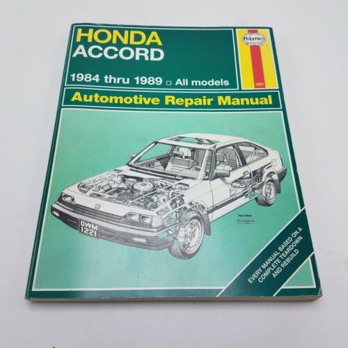 Primary image for Haynes Honda Accord 1984 thru 1989 All Models Automotive Repair Manual # 1221