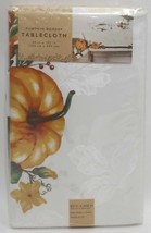 Autumn Medley Pumpkin Damask Oblong/Oval Tablecloth, 60in x 102in - £33.94 GBP