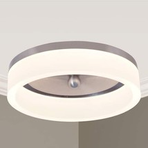 Home Decorator Collection 7.85&quot; LED Flush Mount Brushed Nickel w/ Frosted Shade - £29.57 GBP