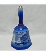 Yellowstone National Park Blue And White Porcelain Bell 5&quot; - $12.56 CAD