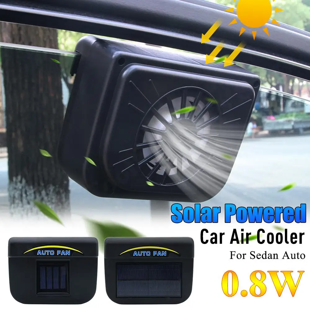 Car Cooling Fan 3 Heads Auto Ventilation Fan Solar Charging Suction Interior - £11.62 GBP+