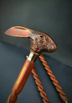 Antique Victorian Wooden Walking Cane Sticks Rabbit Head Handle Vintage ... - $36.55