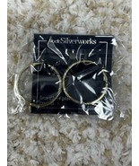 Belk Silverworks Fine Silver Plate Crystal Round Dangle Earrings Gold Tone - $278.96 MXN
