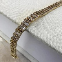 8.50CT Baguette Cutsimulated Diamant Tennis Link Armband 14k Gelb Vergoldet - $179.99