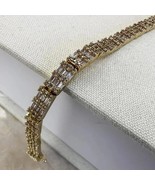 8.50CT Baguette Cutsimulated Diamant Tennis Link Armband 14k Gelb Vergoldet - $3,327.05 MXN