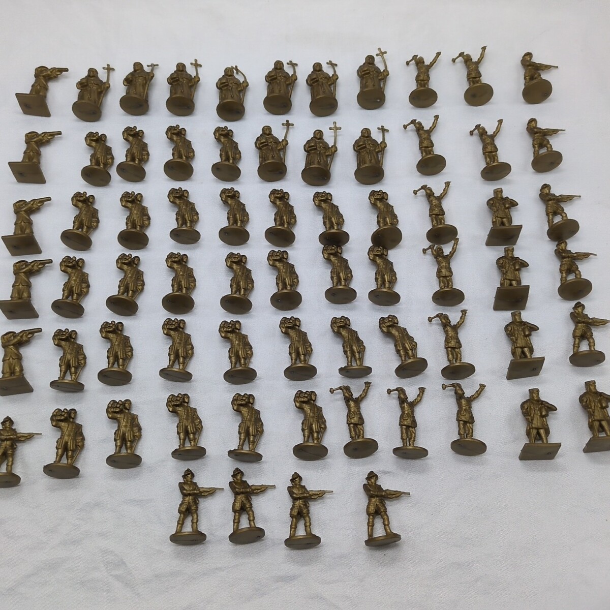 (70) Settler Civilians Bronze Colored Plastic Toy Figures 1&quot; - $25.73
