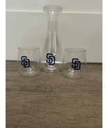 San Diego Padres Travel Picnic Wine Set Govino Decanter 2 Stemless Glasses - $34.30 CAD