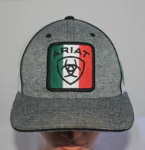 Ariat Men&#39;s Flexfit 110 Mexican Flag Gray Trucker Hat Cap One Size Snapback - $14.99