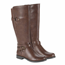 Baretraps Ladies Tall Riding Boot Size 6, Zipper Faux Leather, Brown New in Box - £40.15 GBP