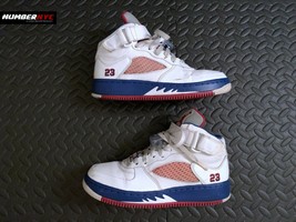 Nike Air Jordan 5 (GS) Youth Size 5.5Y 318609-162 White Red Blue Kids Sh... - $84.14