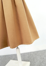 Women Winter Midi Pleated Party Skirt Champagne Woolen Pleated Skirt Plus Size  image 12