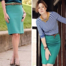 J.CREW Size 2 Green Wool Viscose Lined The Pencil Skirt Made in Sri Lank... - £14.93 GBP