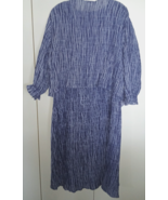 SERENGETI LADIES 2-PC BLUE CRINKLE DRESS SET-L-COTTON/LINEN-UNWORN NO TAGS - $24.00