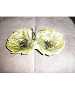 Vtg Wade California Pottery Green Nut Dish Ceramic Leaf Center Handle Re... - $848.21 MXN