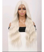 Blonde lace weavy wig,platinum wig with waves,lace platinum wig,curly bl... - $48.02 CAD