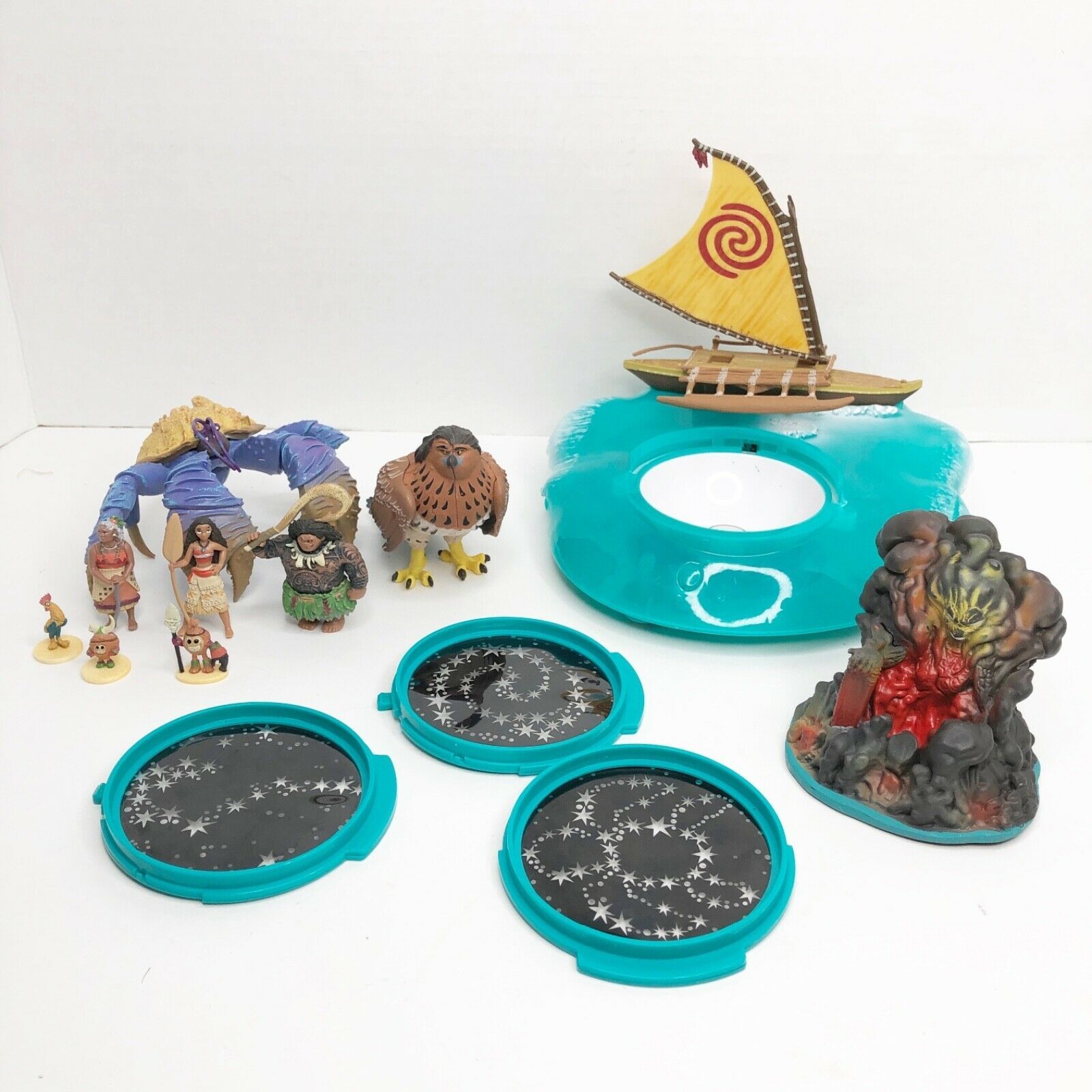 Primary image for Disney Moana Projection Boat Playset Lights Music Disney Store London TESTED!!