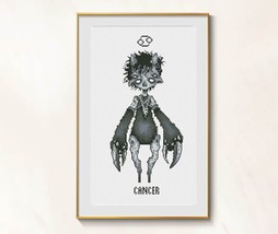 Cancer cross stitch zodiac sign pdf chart - Funny Imp cross stitch chart - £5.34 GBP