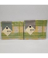 Revelle Euro Pillow Shams Lot Of 2 Green Yellow Combed Egyptian Cotton - $19.79